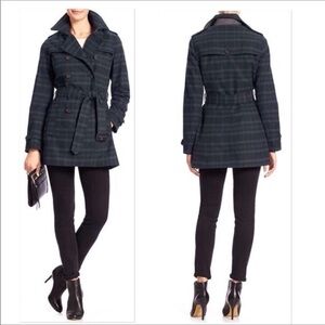 Banana Republic Women's Blue Striped Trench Coat